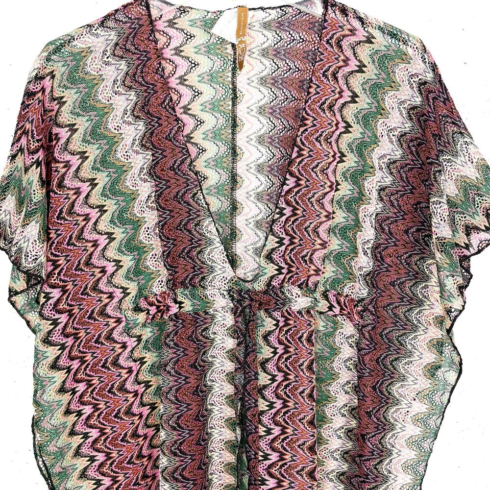 Becca by Rebecca Virtue Solstice Crochet Tunic Stripe Swim Cover Up Size XS - Picture 6 of 10